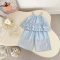 Pleated Ruffle Chiffon Set