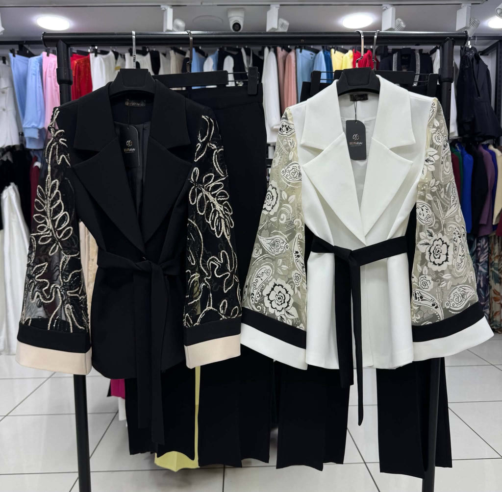 The Seraphina Contrast Embroidered Blazer