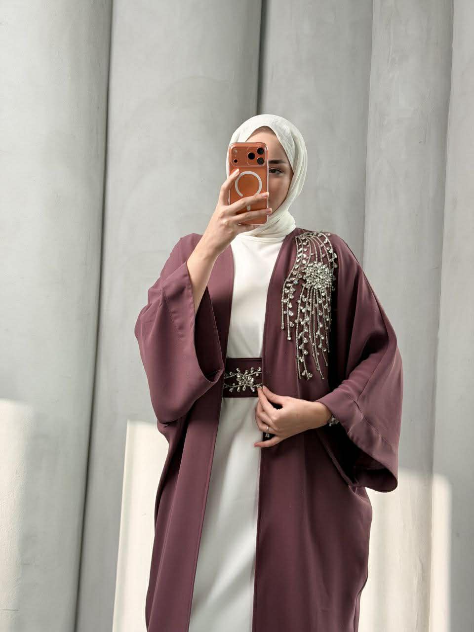 2-Piece Abaya Set with Belt