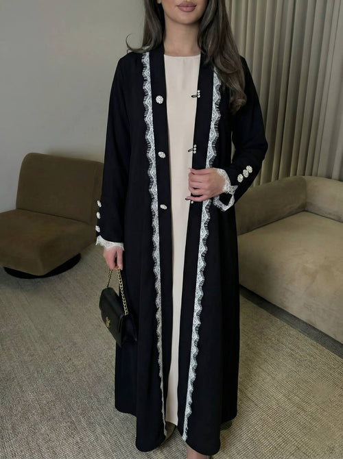 2-Piece Abaya Set with Buttons