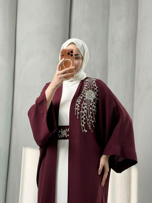 2-Piece Abaya Set with Belt