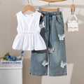Butterfly Garden Denim & Peplum Set