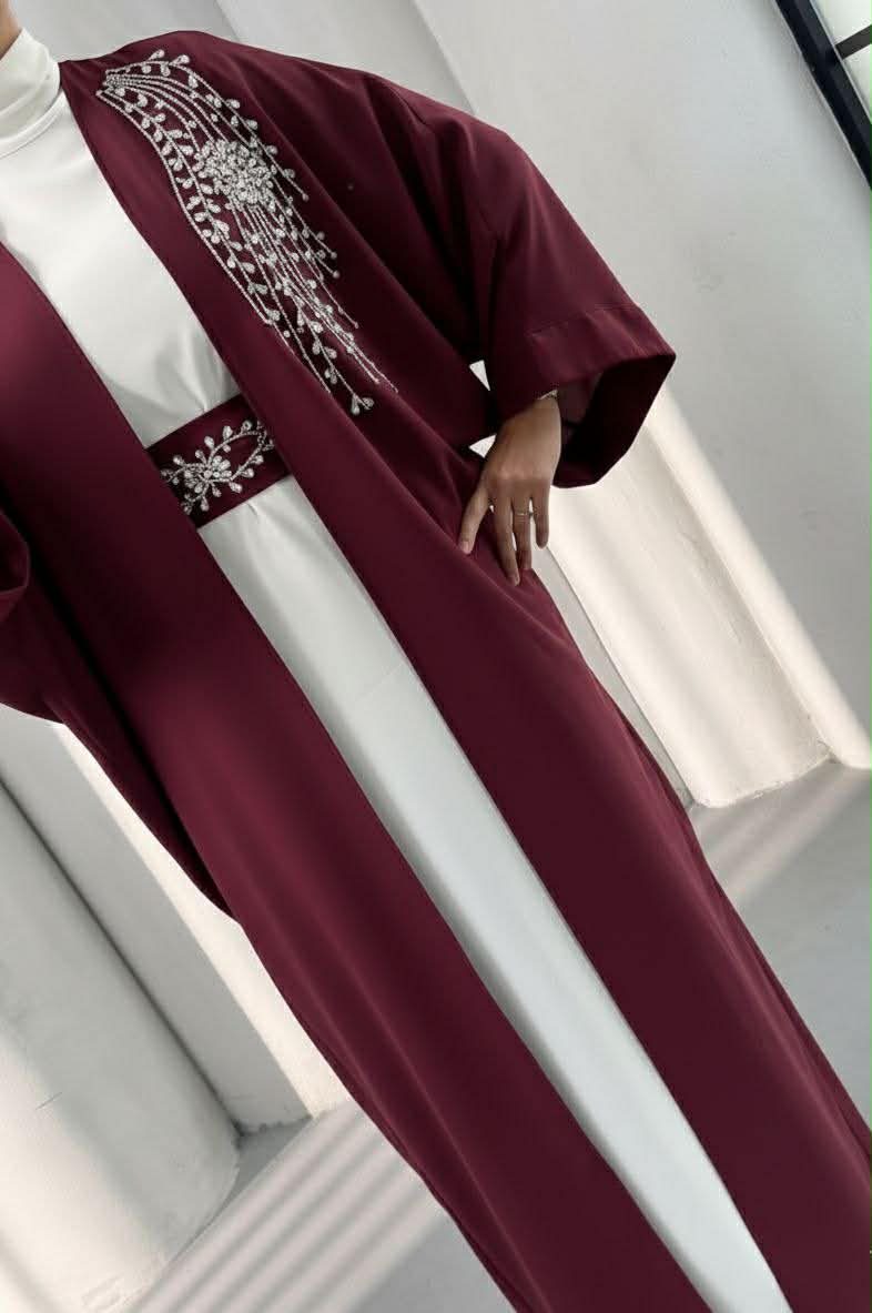 2-Piece Abaya Set with Belt