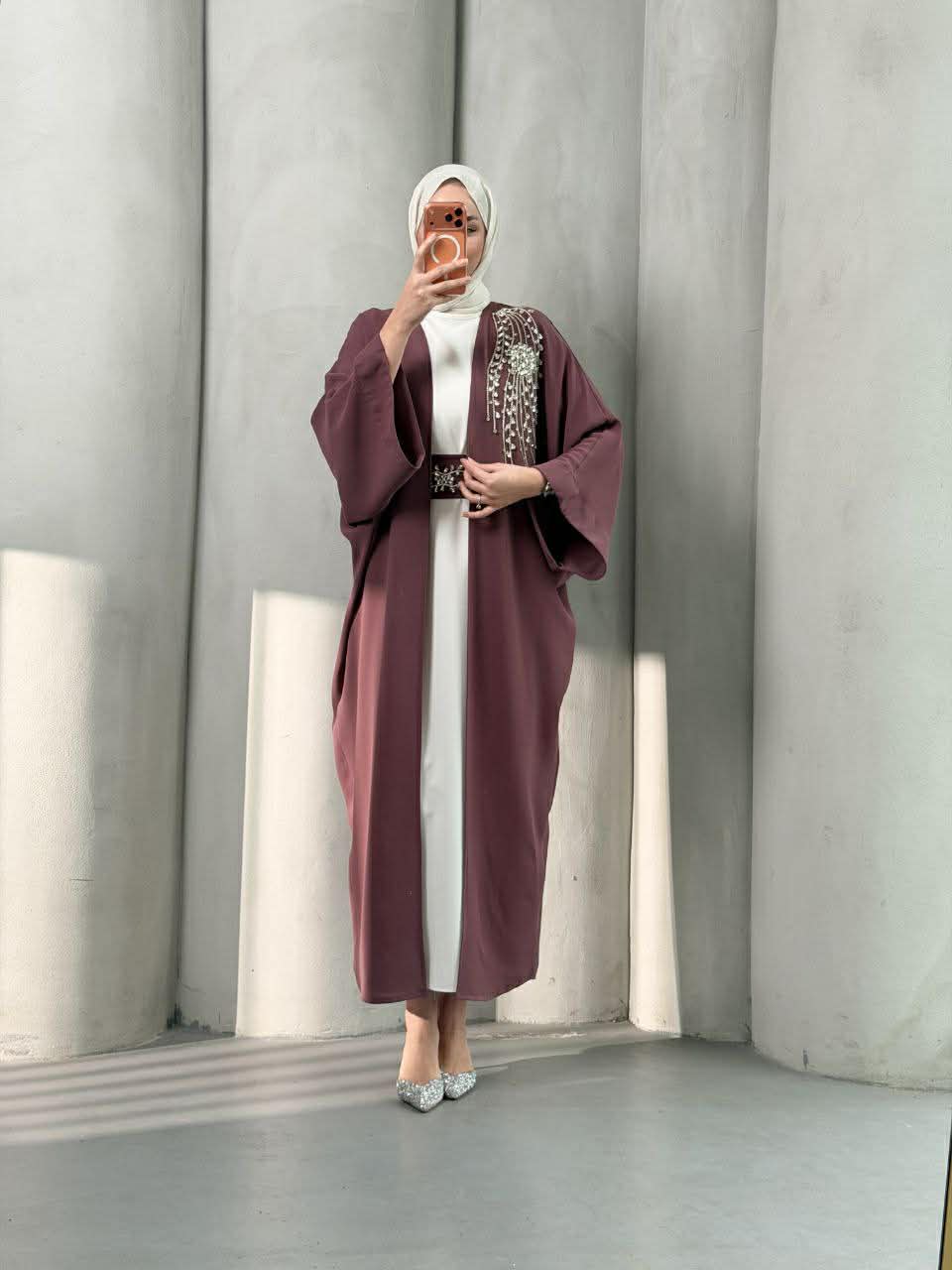 2-Piece Abaya Set with Belt